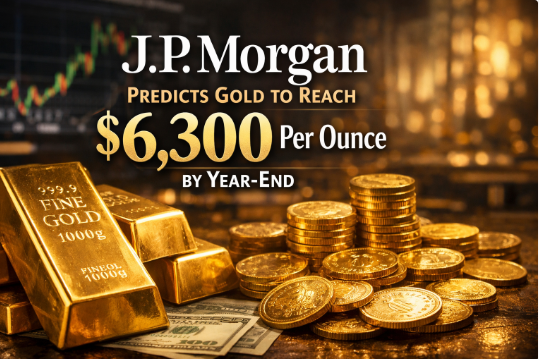 تتوقع J.P. Morgan أن يصل الذهب إلى 6,300 دولار للأونصة قبل نهاية العام